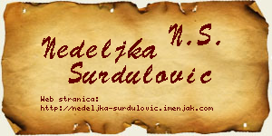 Nedeljka Surdulović vizit kartica